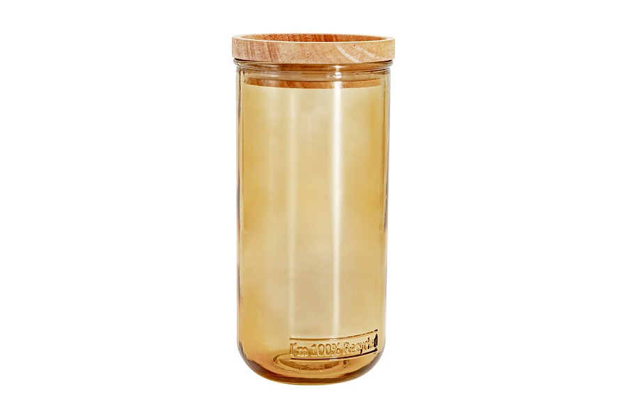 Банка для сыпучих продуктов, 820 мл, стекло/дерево, светло-коричневая, Jars Банка для сыпучих продуктов, 820 мл, стекло/дерево, светло-коричневая, Jars