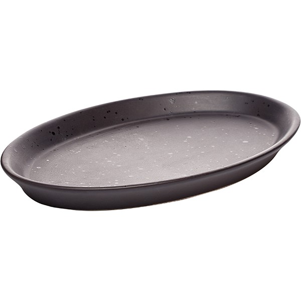 Тарелка «Оникс» овальная, керамика, 25✕16,5 см, черный