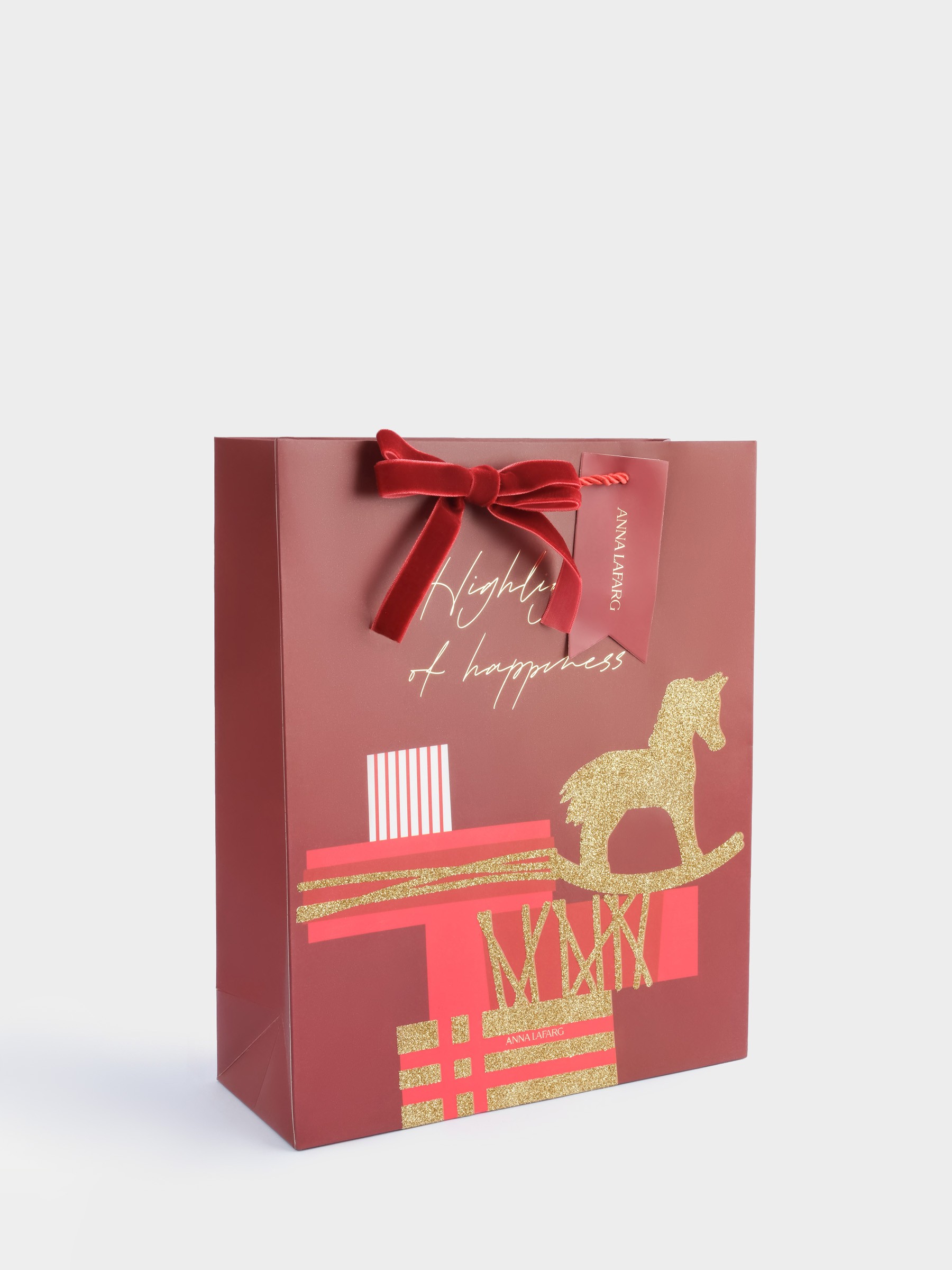 Пакет подарочный, 26✕32 см, бумага, красный, Подарки, Bright horse Пакет подарочный, 26✕32 см, бумага, красный, Подарки, Bright horse