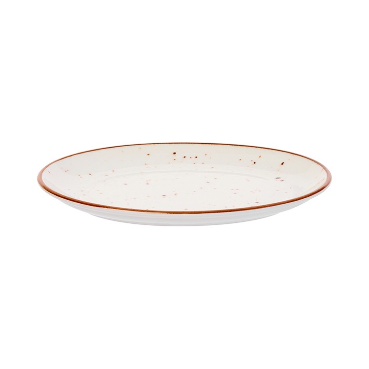 Блюдо «Париж» овальное, фарфор, 25✕19 см, белый, коричневый