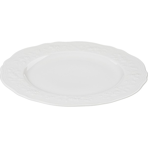 Тарелка «Флер Бьянко» мелкая, фарфор, 26 см, белый Тарелка «Флер Бьянко» мелкая, фарфор, 26 см, белый