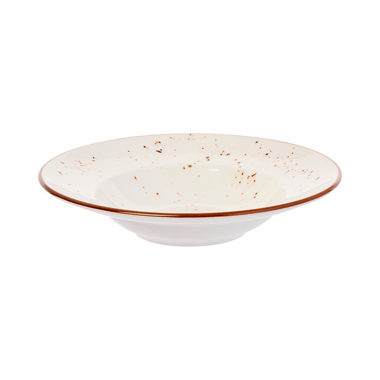 Тарелка для пасты «Париж», фарфор, 400 мл, белый, коричневый