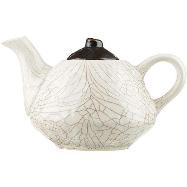 Чайник заварочный «День и ночь» фактурный, керамика, 0,6 л, белый, черный