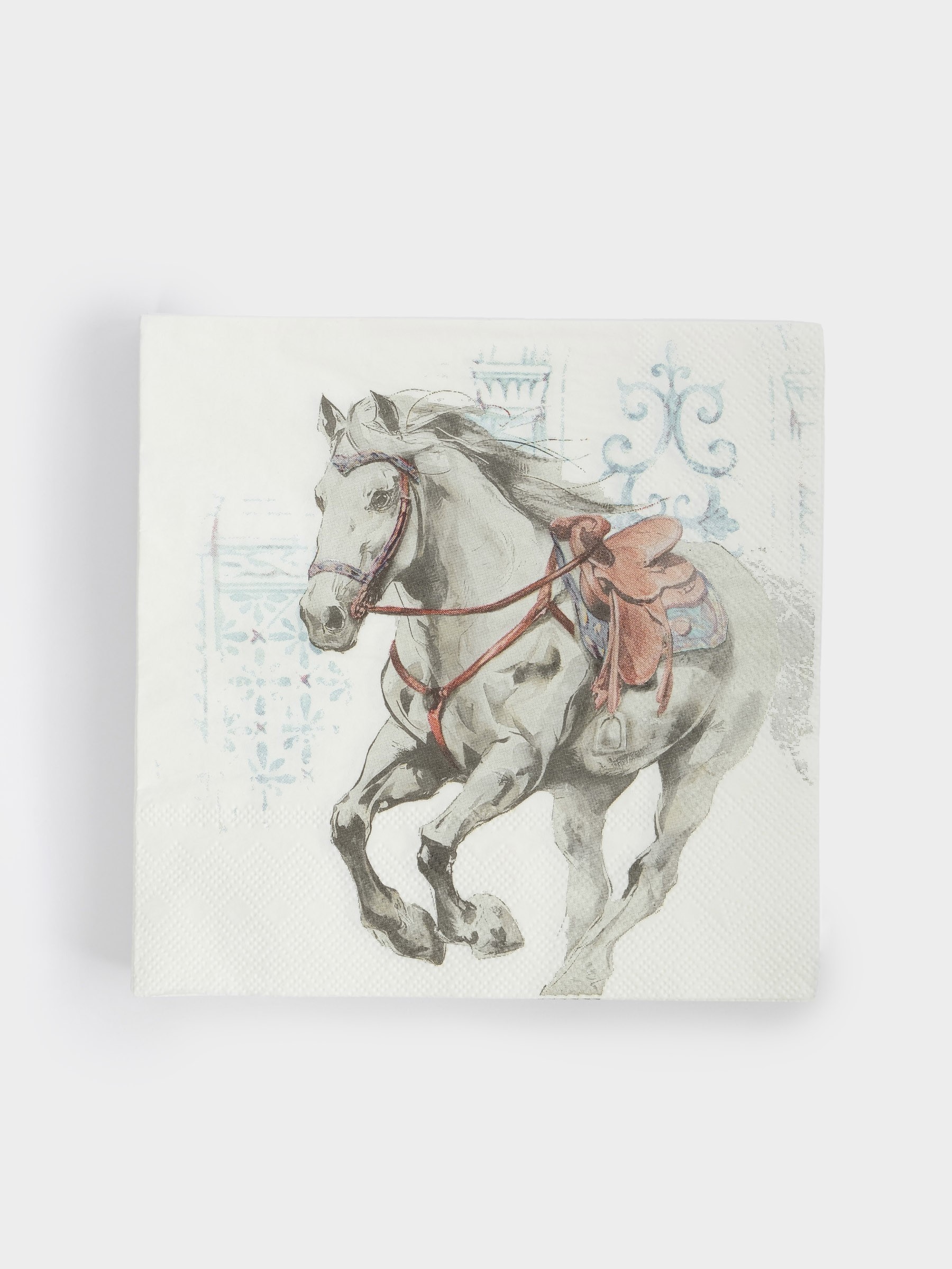 Салфетки бумажные, 33✕33 см, 20 шт, квадратные, белые, Конь, White horse Салфетки бумажные, 33✕33 см, 20 шт, квадратные, белые, Конь, White horse