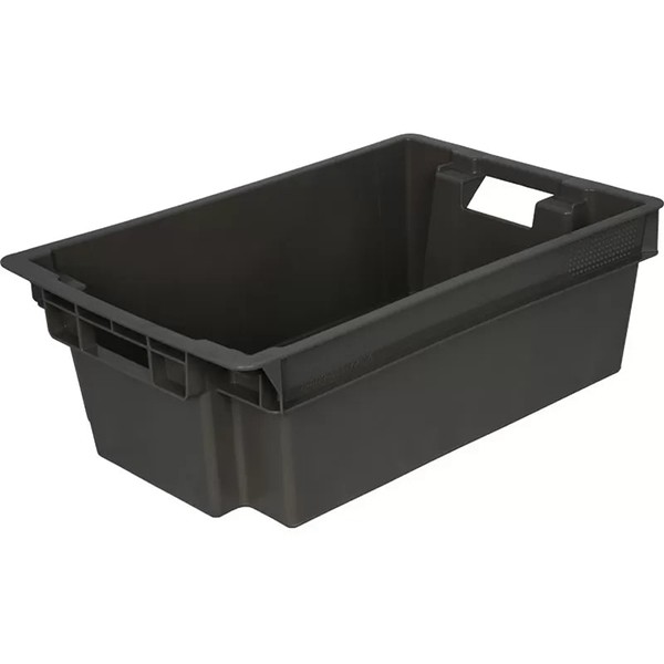 Ящик для продуктов с ручками (от 0 до +50°C), полиэтилен, 37 л, черный