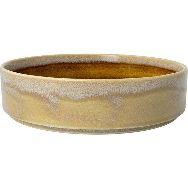 Тарелка «Аврора Везувиус Амбер» с бортом, фарфор, 202,5 мм, бежевый, амбер