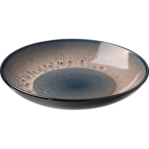 Тарелка глубокая «Пати» для плова, фарфор, 1,5 л, серый, синий