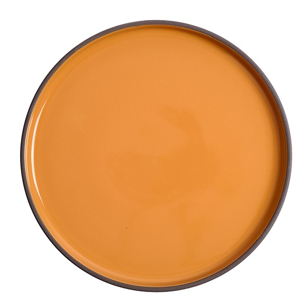 Тарелка «Блисс» с бортом, фарфор, 270 мм, оранжевый