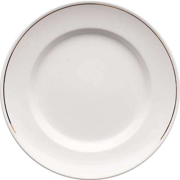 Тарелка мелкая «Идиллия» D=20, H=2.2см; белый, золотой