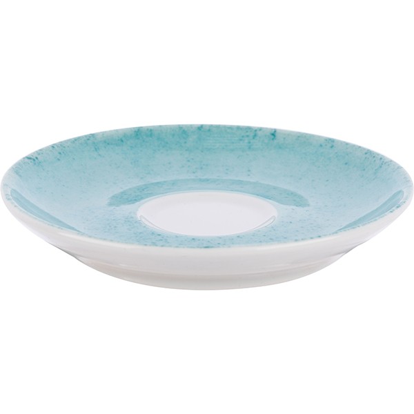 Блюдце «Аида» с декором, фарфор, 12 см, бирюзовый