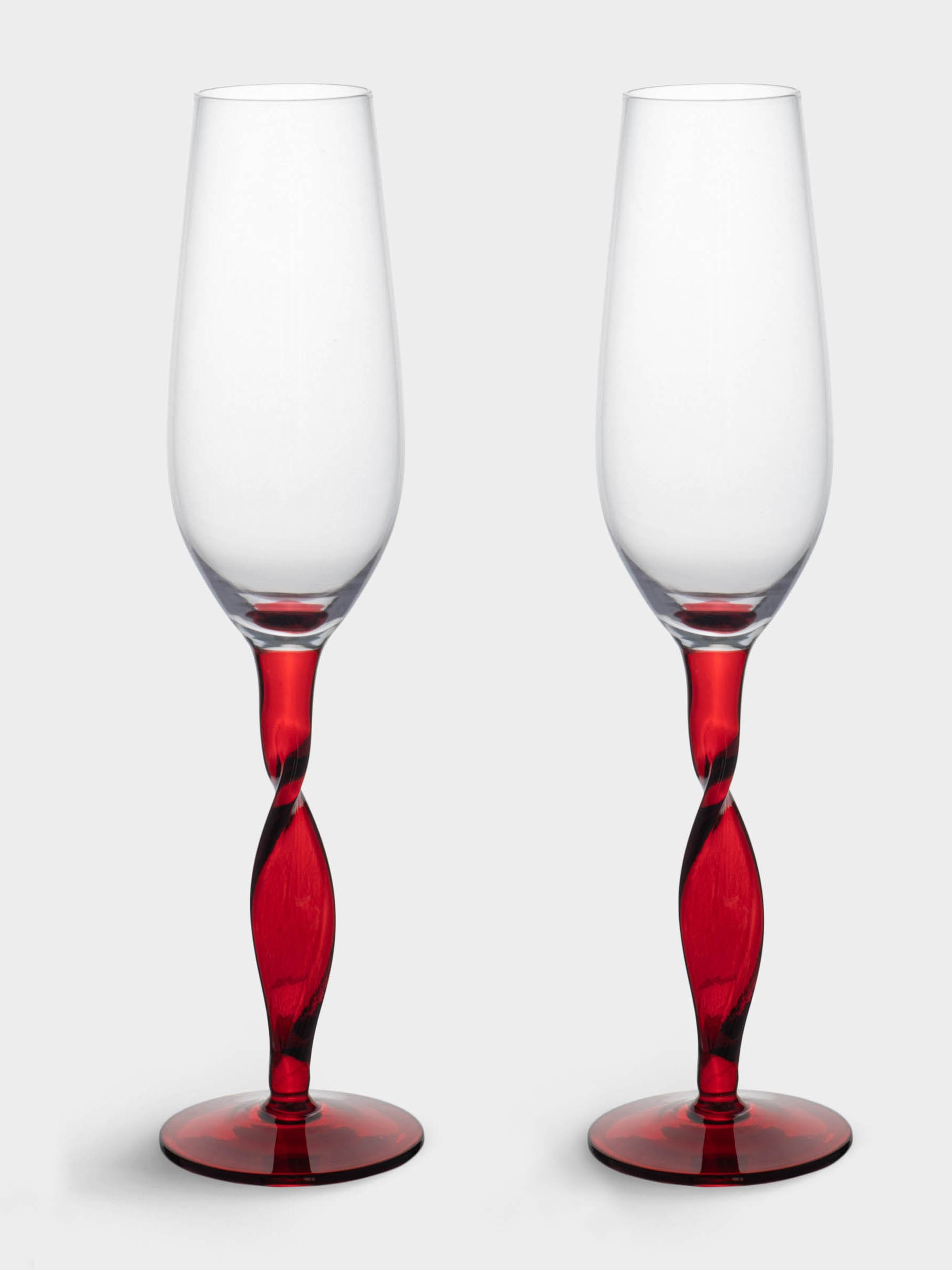 Бокал для шампанского, 220 мл, 2 шт, стекло, красная ножка, Villalago Бокал для шампанского, 220 мл, 2 шт, стекло, красная ножка, Villalago
