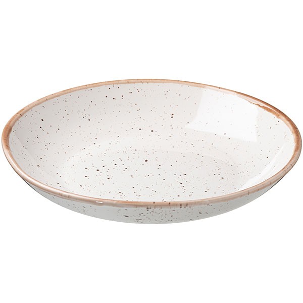 Тарелка глубокая «Пунто Бьянка» для плова, фарфор, 1,5 л, белый, черный