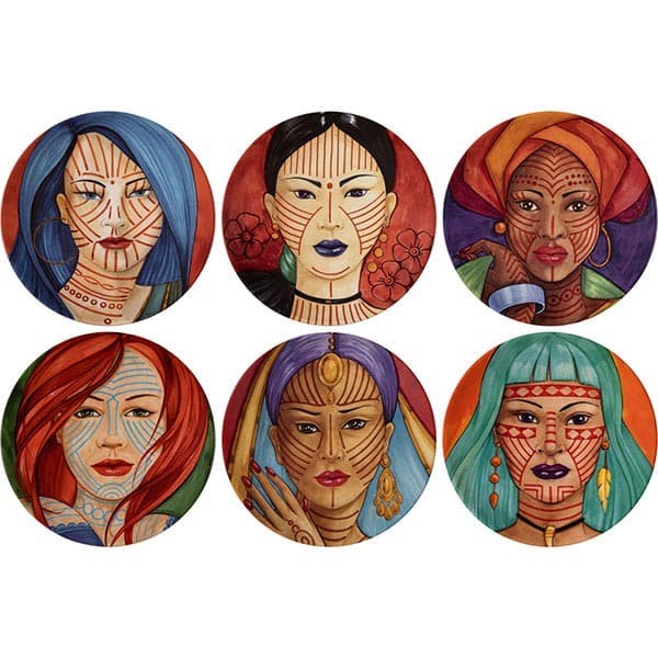 Тарелка «Анимае» в ассортименте набор, 6 шт, фарфор, 32 см, разноцветный