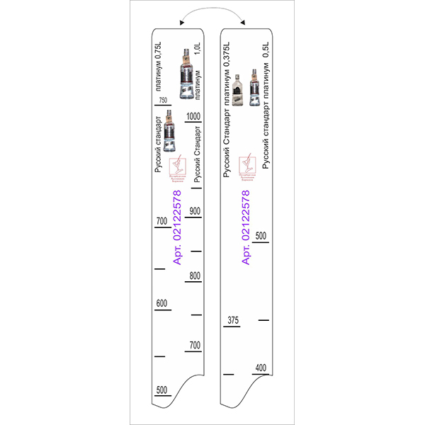 Линейка «Русский с-т плат. 0.375,0.5,0. » L=28, B=2см; белый
