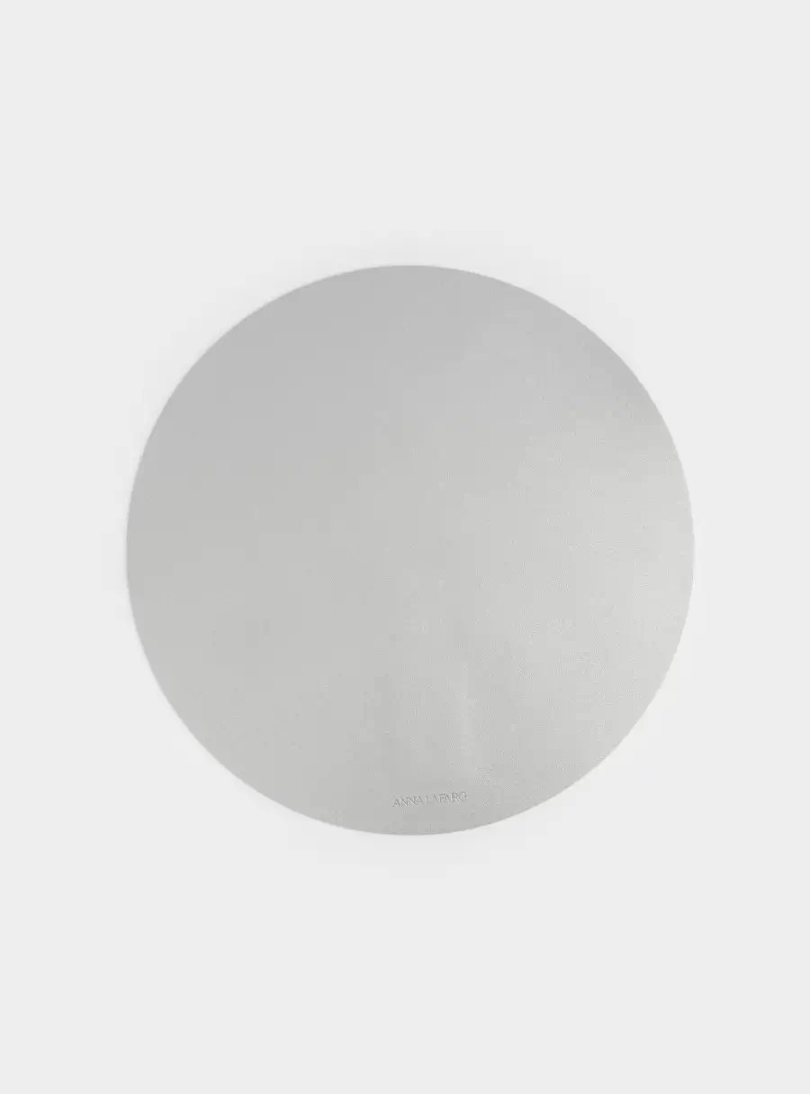 Салфетка под приборы, 38 см, ПВХ, круглая, серебристая, Rock