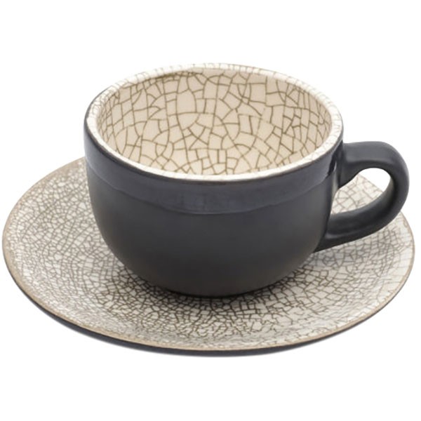 Чайная пара «День и ночь», керамика, 150 мл, белый, черный