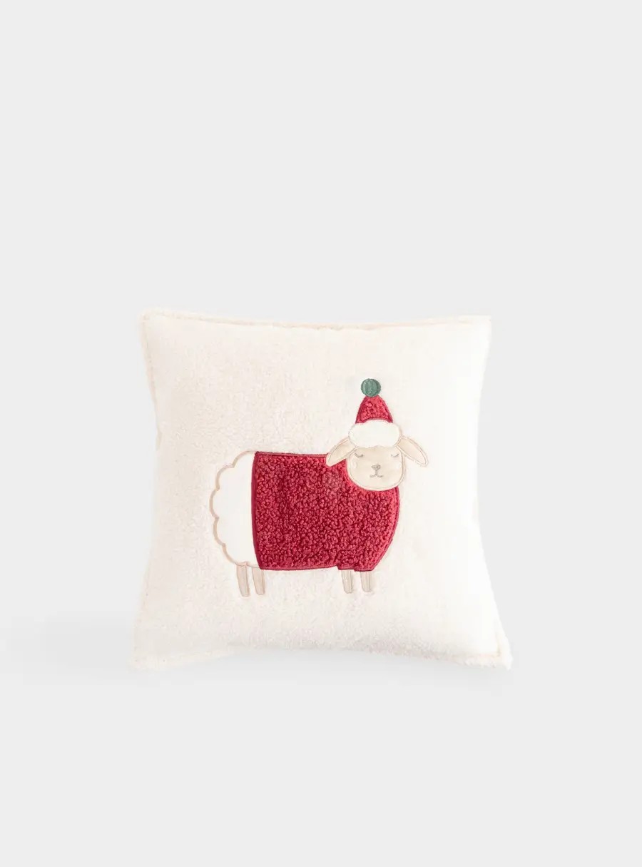Подушка декоративная, 45✕45 см, букле, молочная, Овечка, Sheep
