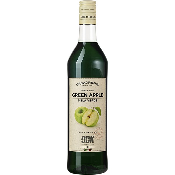 Сироп «Зеленое Яблоко» ODK, пластик, 1 л, зелёный