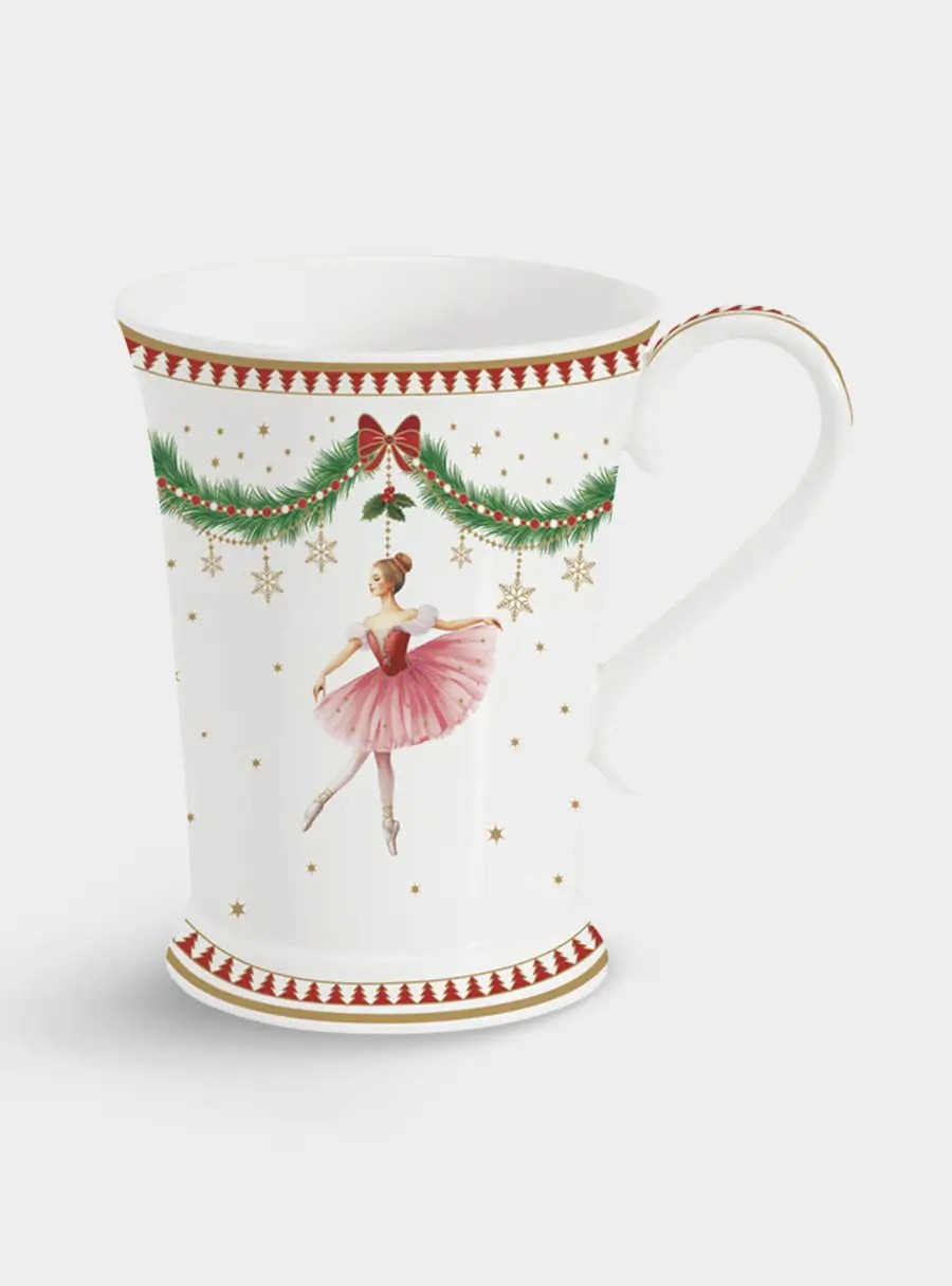 Кружка, 300 мл, фарфор, белая, Щелкунчик и фея, Magie de Noel