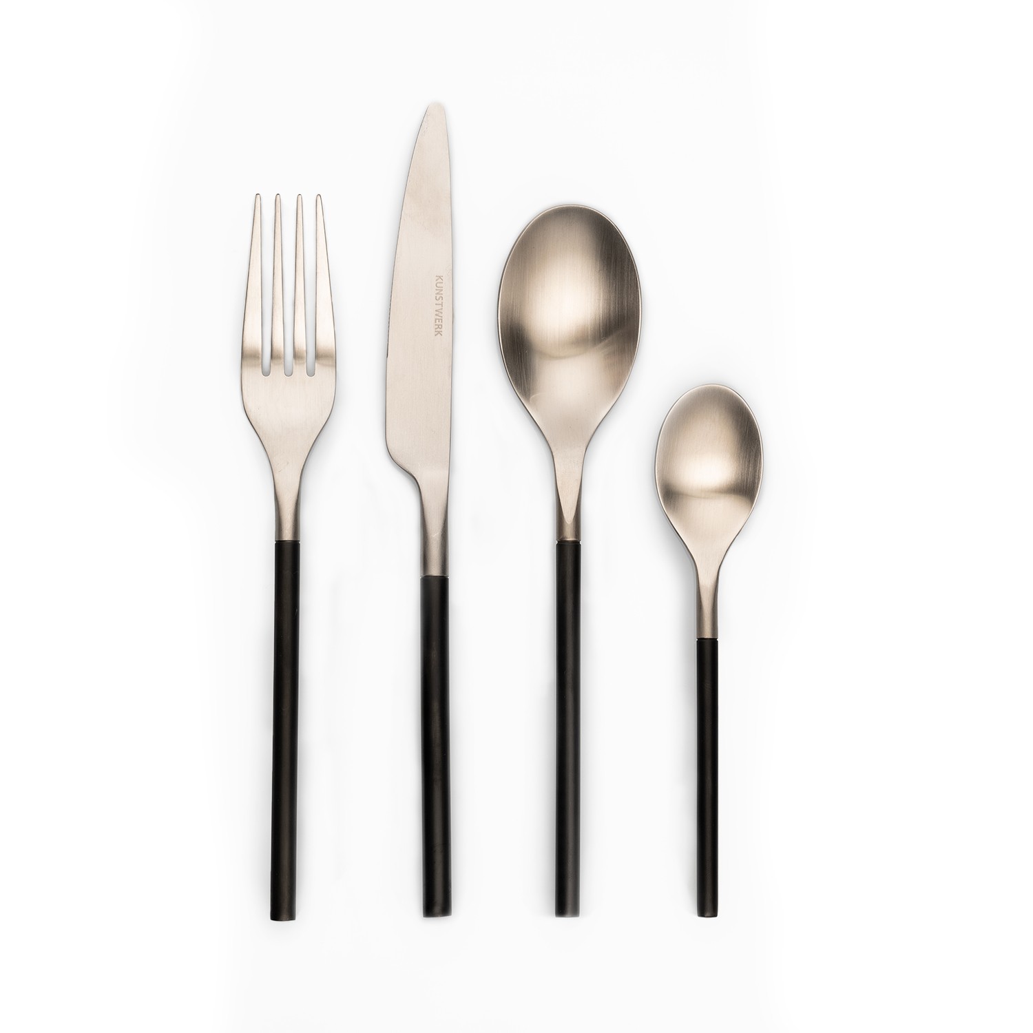 Набор столовых приборов «Дистрикт Сильвер Блэк Мэтт» на 6 персон, 24 шт, нержавеющая сталь, черный, матовый