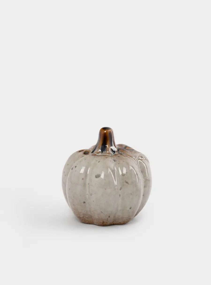 Емкость для соли или перца, 7 см, фарфор, молочная, в крапинку, Тыква, Light pumpkin