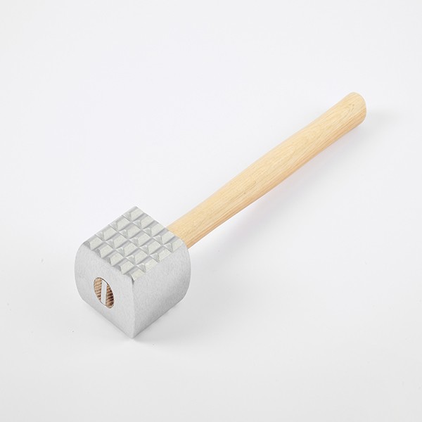 Молоток для отбивания мяса, алюминий, дерево, цвет металл, деревянный