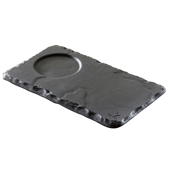 Блюдо с выемкой «Базальт» 14*8см