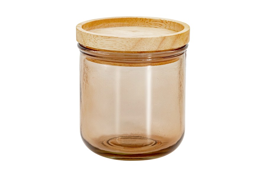 Банка для сыпучих продуктов, 350 мл, стекло/дерево, коричневая, Jars Банка для сыпучих продуктов, 350 мл, стекло/дерево, коричневая, Jars