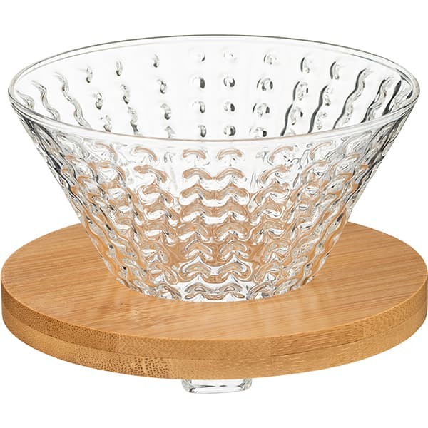 Воронка (пуровер), стекло, бамбук, 12 см