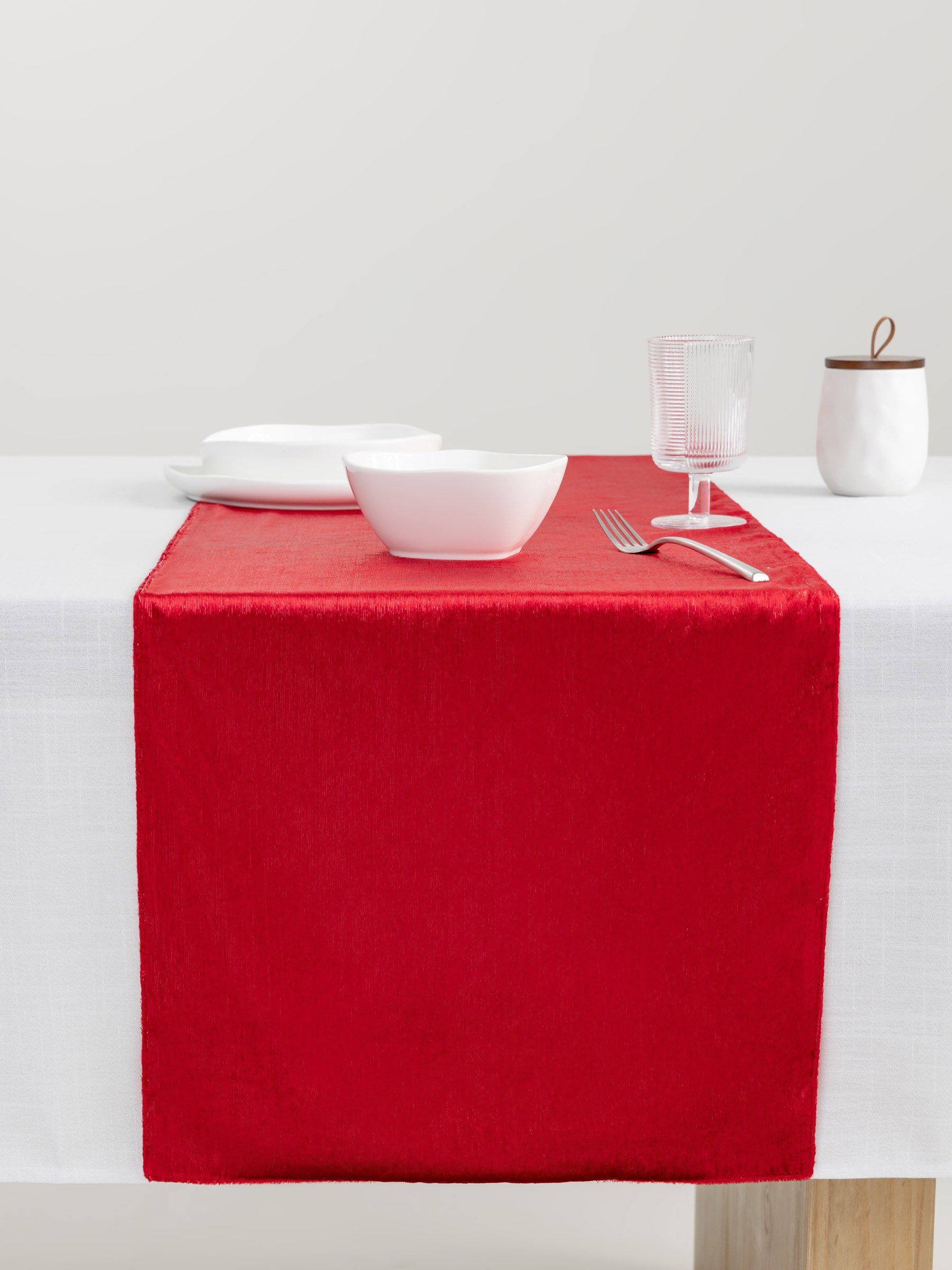 Дорожка настольная, 40✕160 см, бархат, красная, Luck gift