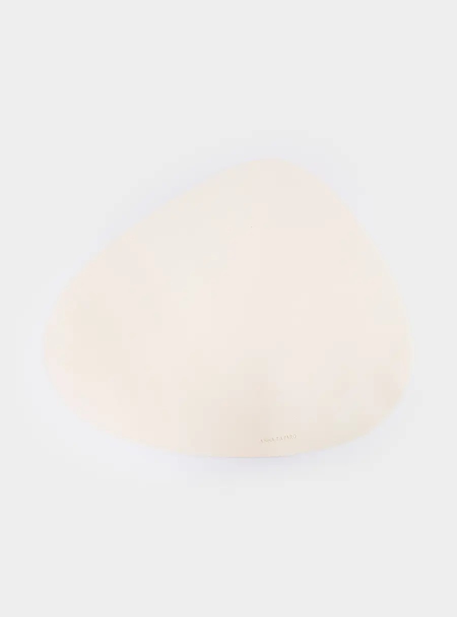 Салфетка под приборы, 37✕45 см, ПВХ, фигурная, молочная, Rock