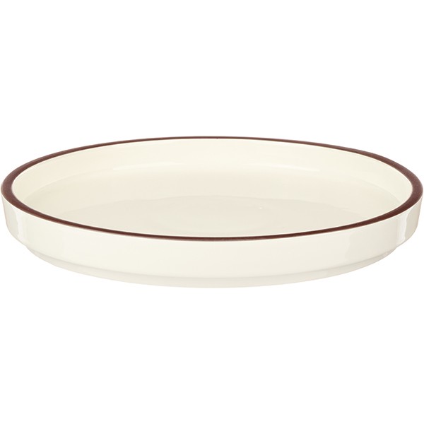 Тарелка «Блисс» с бортом, фарфор, 255 мм, белый