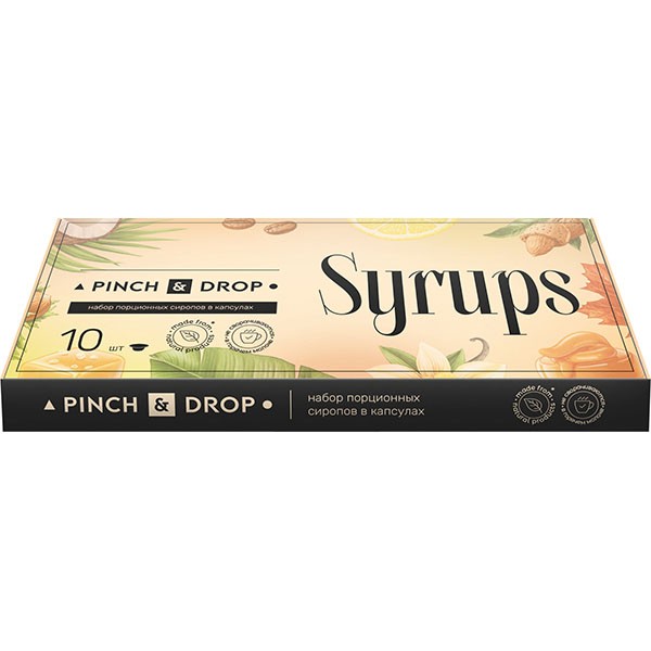 Сироп «Ассорти» ароматизированный порционный Pinch&Drop, 10 шт, поливинилхлорид, 15 мл