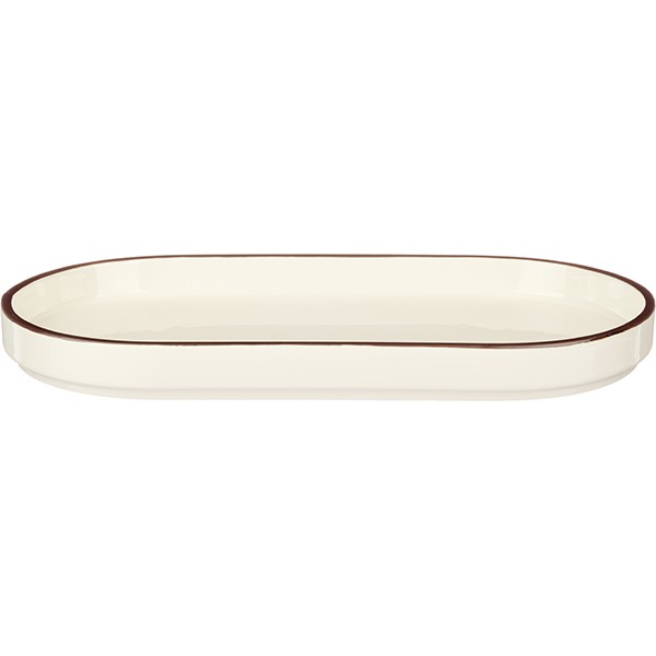 Блюдо для подачи «Блисс» с бортом, фарфор, 297✕169✕27 мм, белый