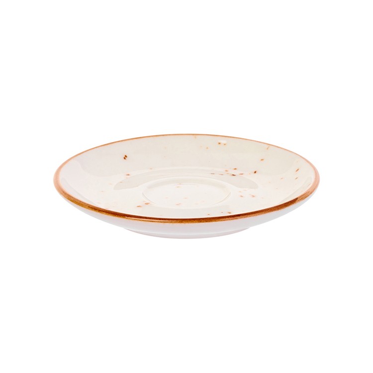 Блюдце «Париж», фарфор, 12 см, белый, коричневый