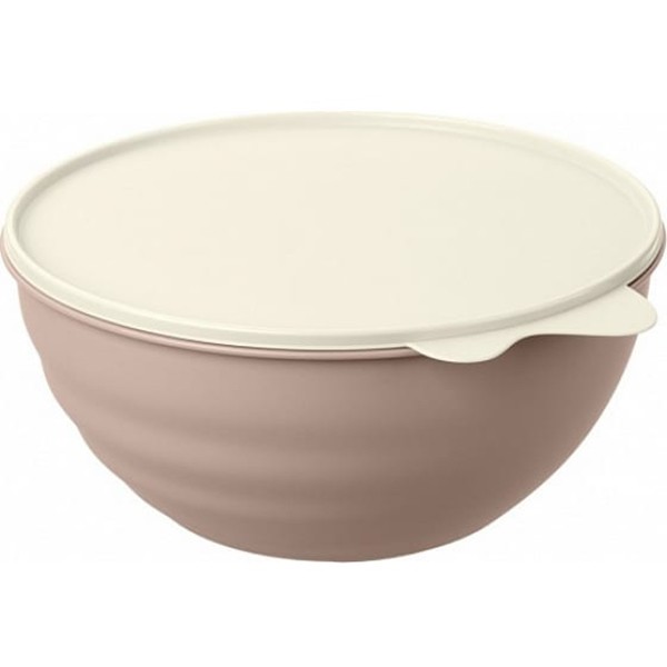 Миска с крышкой, полипропилен, 2,8 л, бежевый