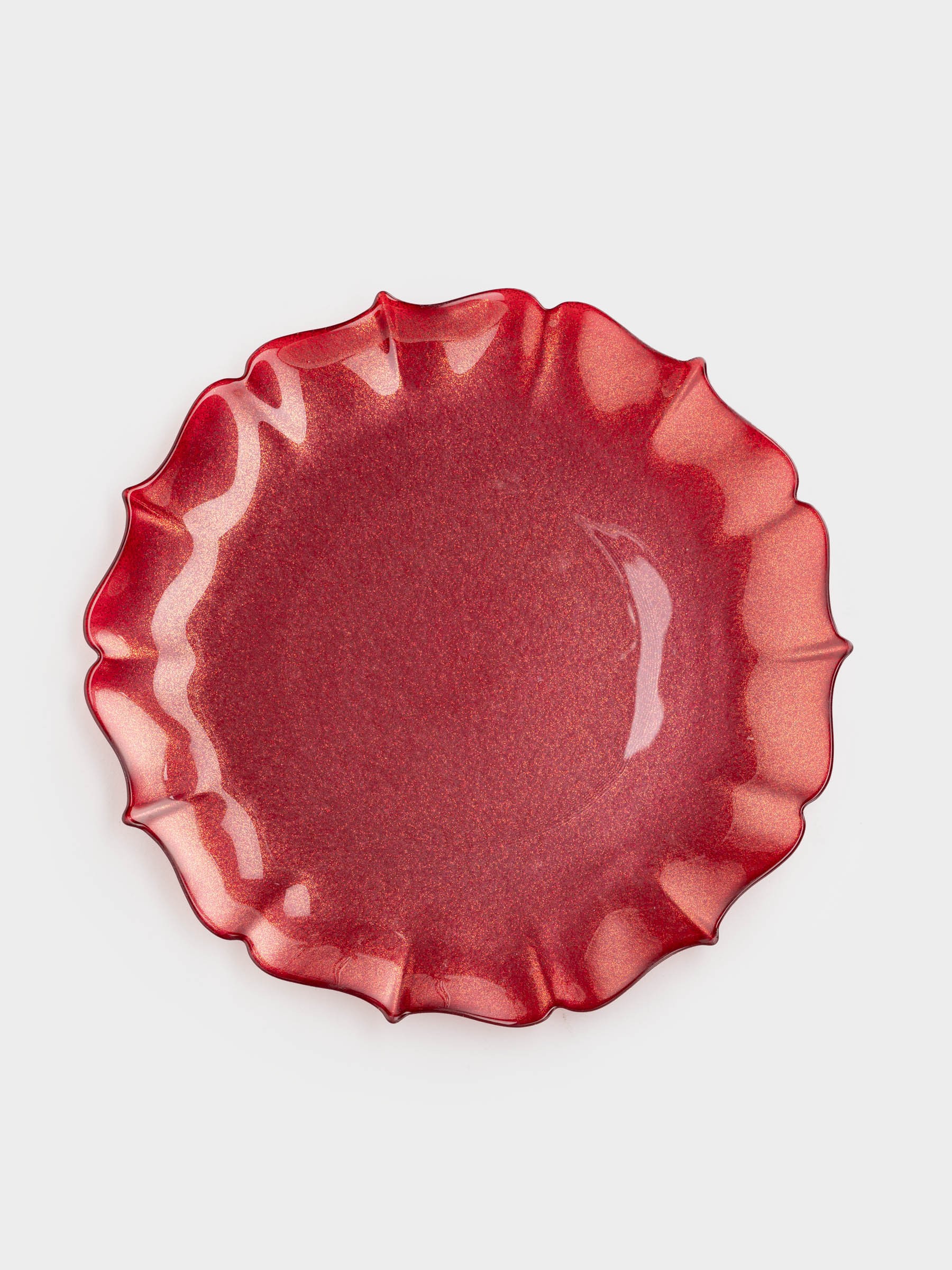 Тарелка обеденная, 28 см, стекло, красная, Seville Тарелка обеденная, 28 см, стекло, красная, Seville