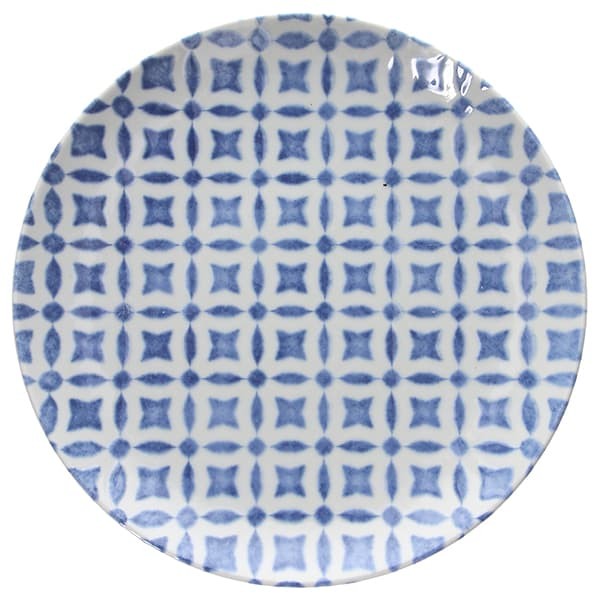 Тарелка «Яго Блю», фарфор, 255 мм, голубой, белый