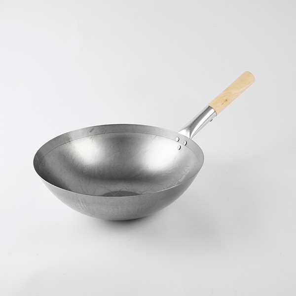 Сковорода-вок, нержавеющая сталь, дерево, 35 см