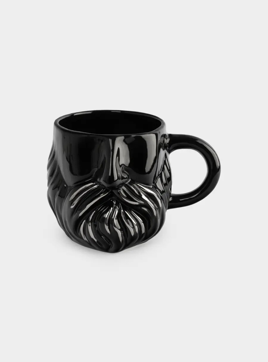 Кружка, 560 мл, керамика, черно-серебристая, Мужчина с бородой, Manly