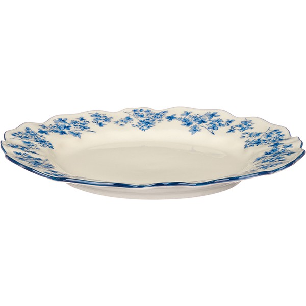 Тарелка «Фиори», фарфор, 27 см, цвет слоновая кость, синий