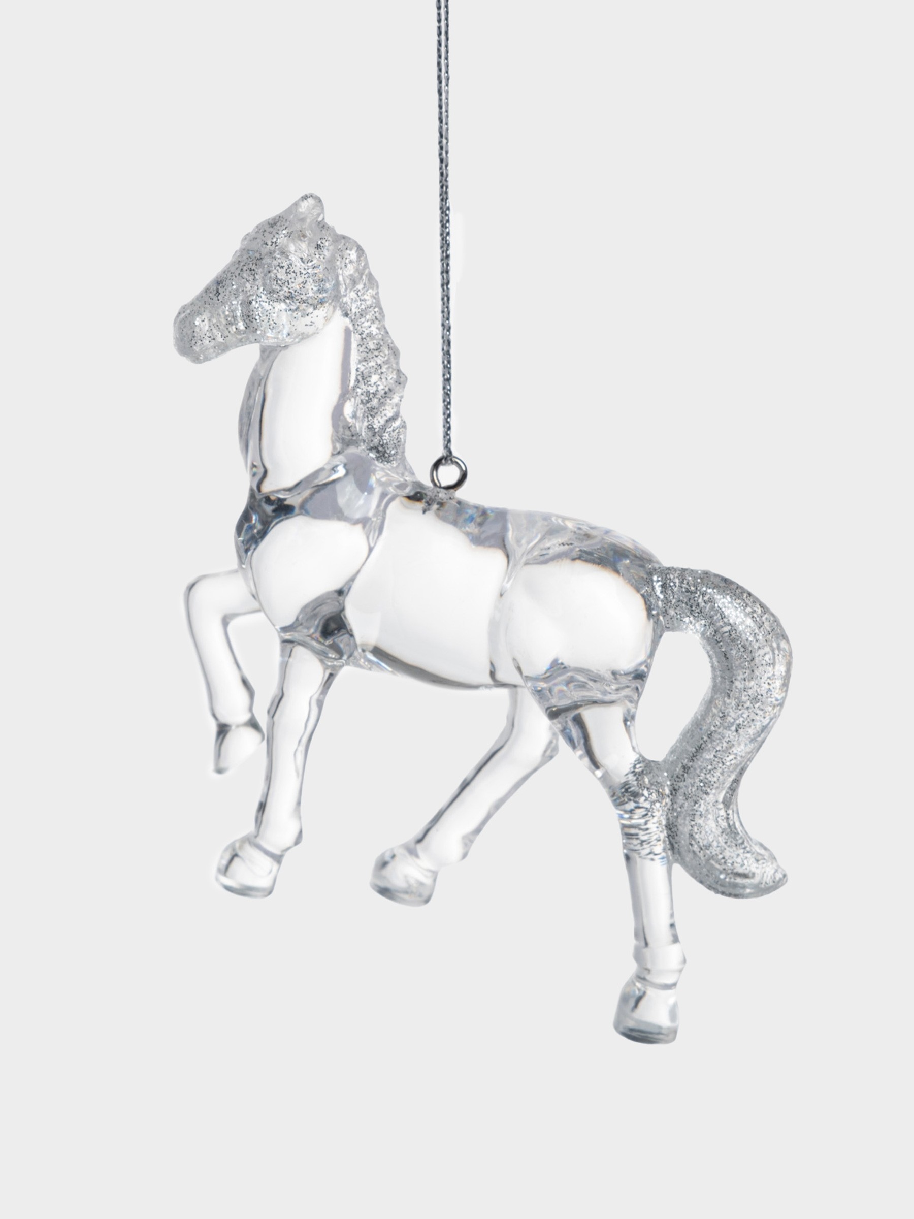 Игрушка елочная, 9 см, акрил, серебристая, Лошадь, Horse Игрушка елочная, 9 см, акрил, серебристая, Лошадь, Horse