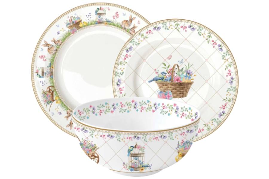Набор обеденный, 4 персоны, 12 предметов, фарфор P, Spring Bloom