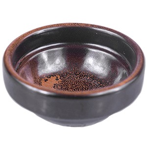 Соусник «Млечный путь терракот», фарфор, 30 мл, терракот, черный