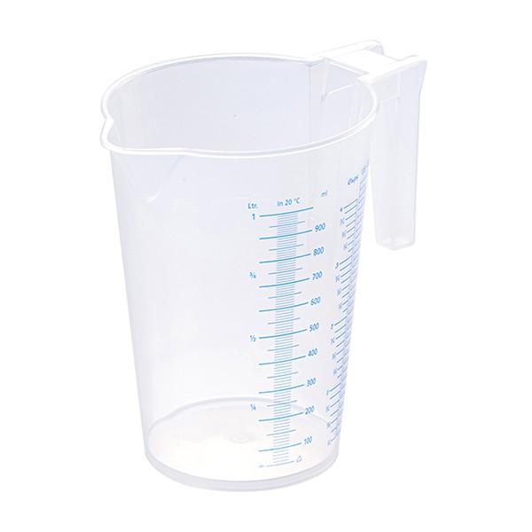 Стакан мерный с ручкой, пластик, 1 л, прозрачный