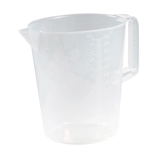 Стакан мерный с ручкой, пластик, 6 л, полупрозрачный