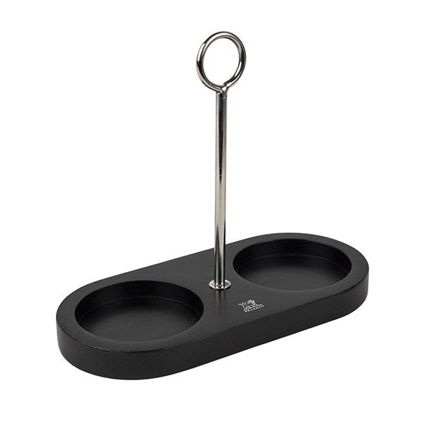 Подставка для мельниц для специй «Линия» для 2 мельниц, бамбук, нержавеющая сталь, черный