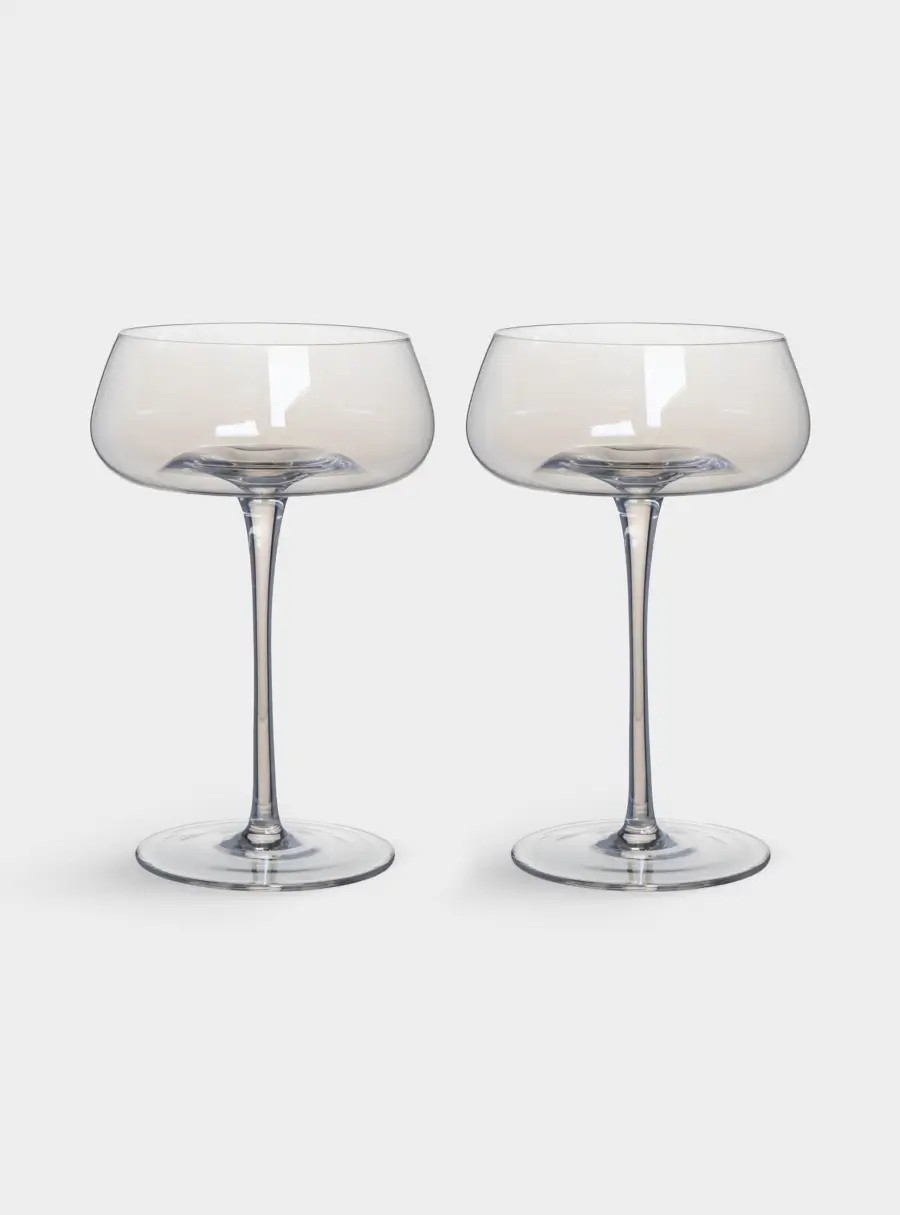 Бокал-креманка для шампанского, 270 мл, 2 шт, кристальное стекло, перламутр, Opera polar