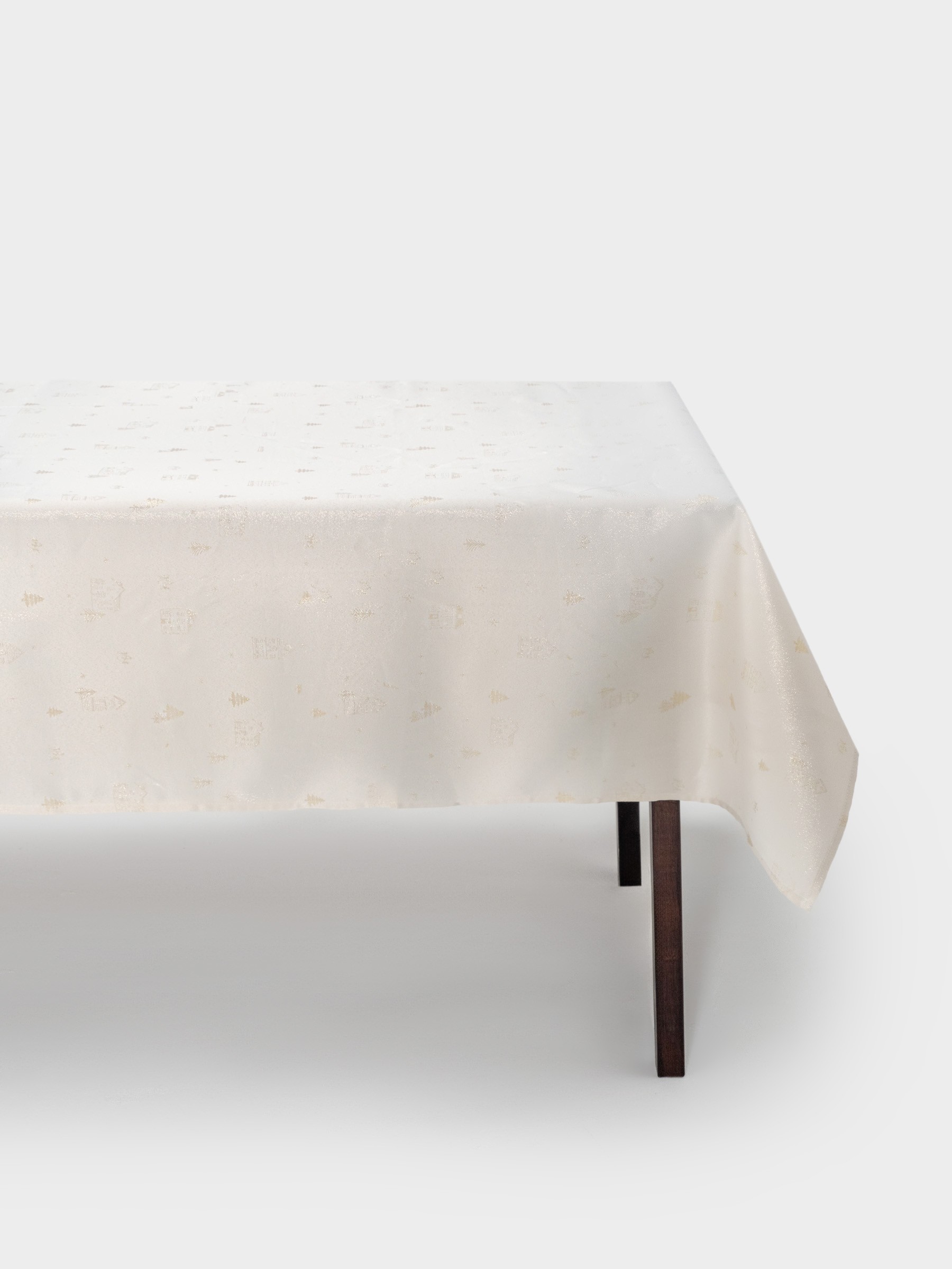 Скатерть, 160✕160 см, жаккард, полиэстер, молочная, Золотистые дома, Townlet