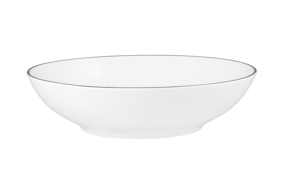Салатник, 18,5х5 см, фарфор P, белая, с серебристым кантом, White Platinum
